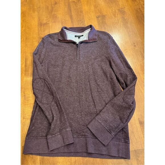 Men’s banana republic elbow, patch, quarter zip sweatshirt, size large - Picture 1 of 3